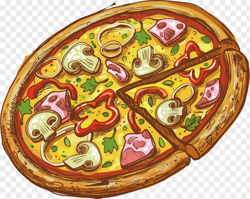 Cheese And Mushroom Pizza Italian Cuisine Salami Food PNG