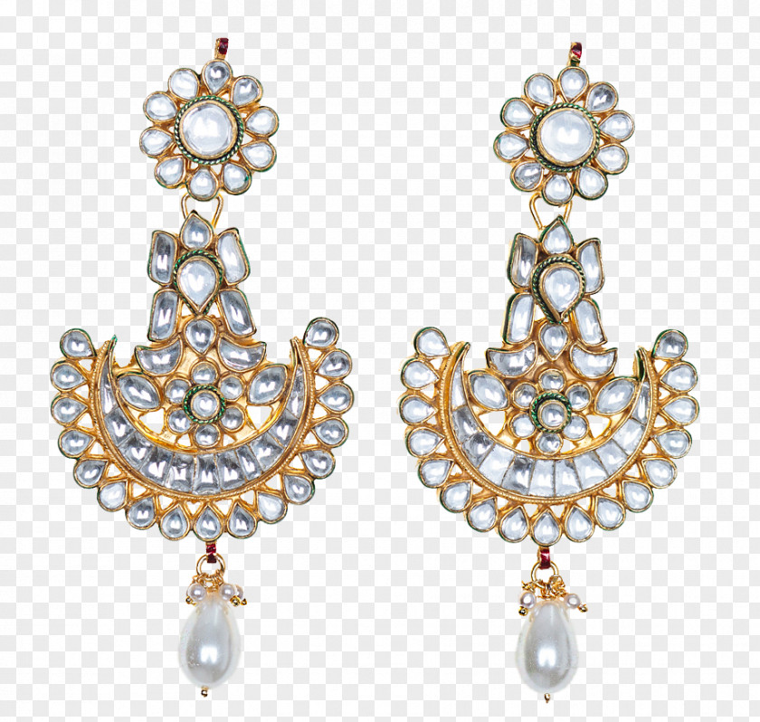 Indian Jewellery Pearl Earring Kundan Jewelry Design PNG