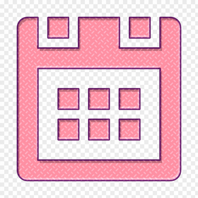 Peach Rectangle Calendar Icon PNG