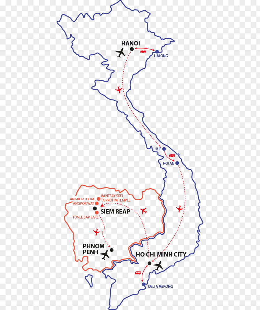 Vietnam Travel Line Angle Point Map Organism PNG