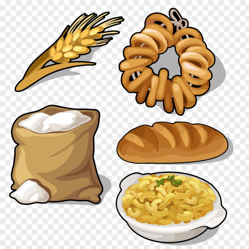 Wheat Bread Bunsik Noodle Cartoon Illustration PNG