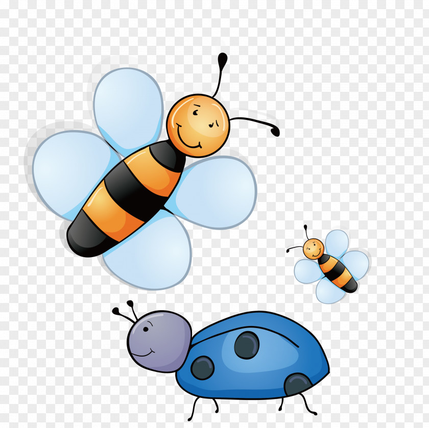 Bee Ladybug Honey Insect Clip Art PNG