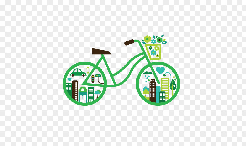 Green Bicycle Bicycle-friendly Cycling Illustration PNG