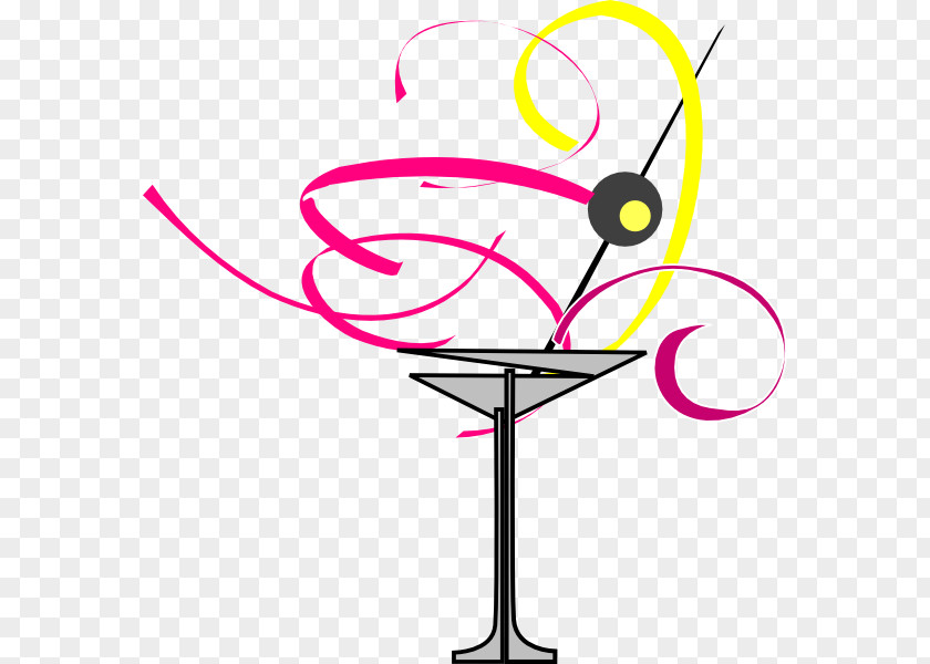 Martini Glass Champagne Cocktail Line Art Clip PNG