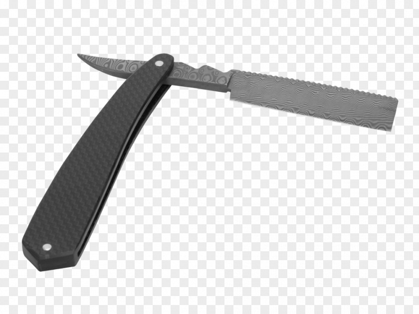 Carbon Fiber Utility Knives Damascus Blade Fibers Straight Razor PNG