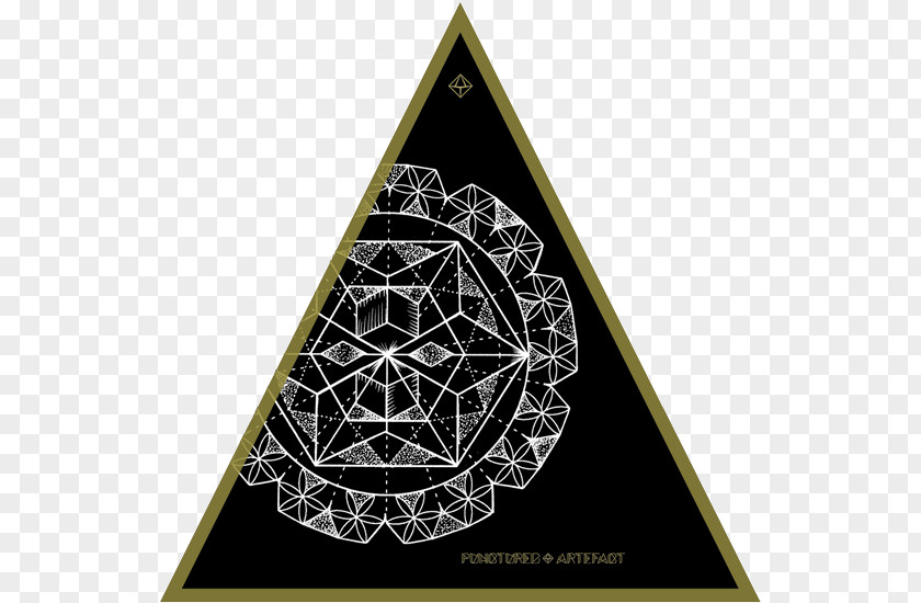 Golden Hexagon Flowers Triangle Sacred Geometry Heart PNG