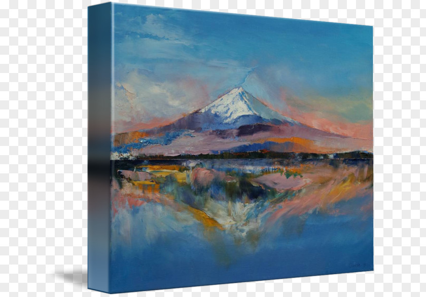 Mount Fuji Landscape Painting Acrylic Paint Art Oil Pastel PNG