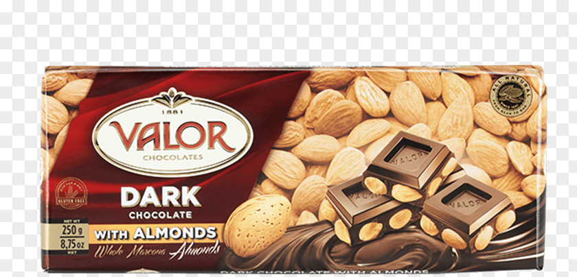 Chocolate Almond Chocolates Valor, S.A. Dark Cocoa Solids PNG