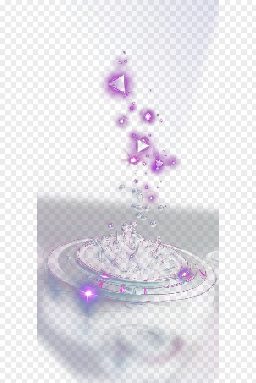 Floating Material Science And Technology Purple Petal Pattern PNG