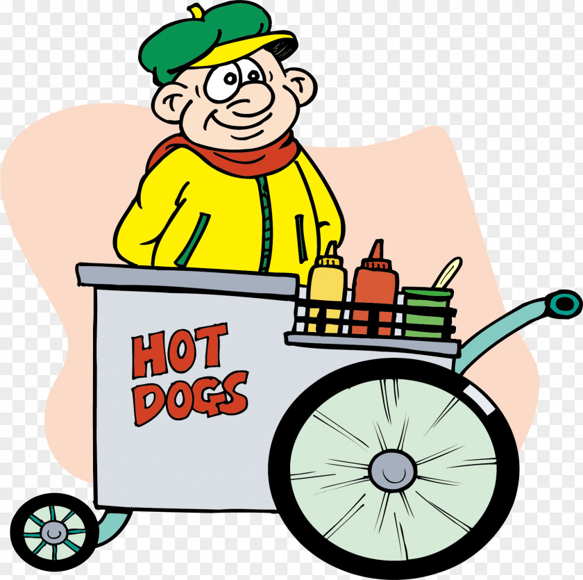 Hot Dog Hawker Material Picture Cart Street Food Stand Clip Art PNG