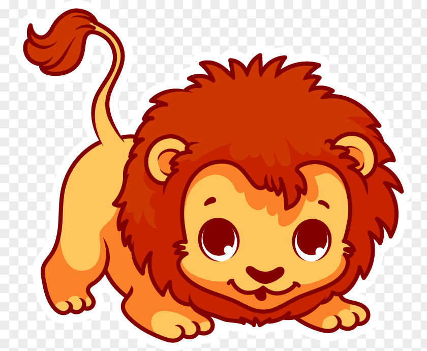 Vector Lion Cub Cartoon Clip Art PNG