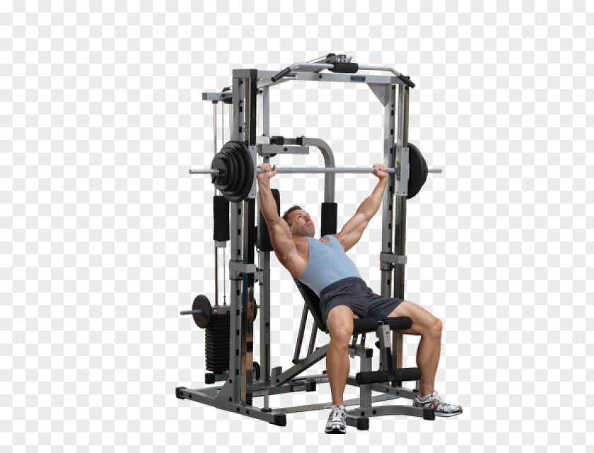 Barbell Smith Machine Fitness Centre Spotting Bench Press Exercise PNG
