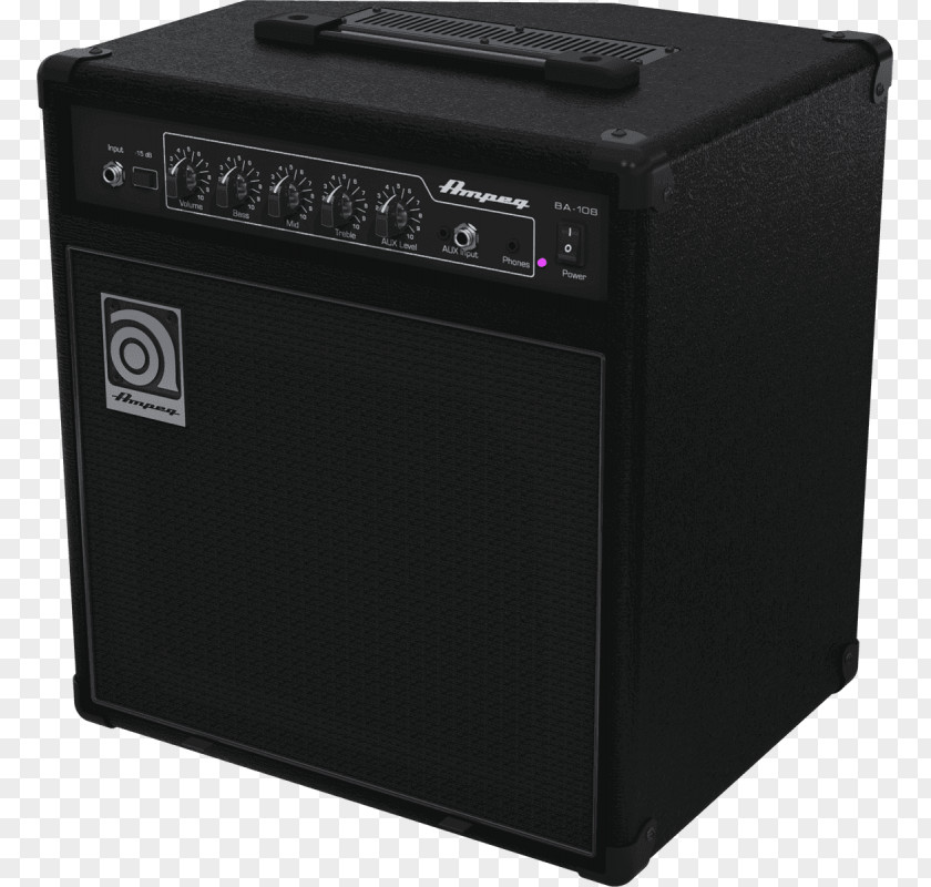 Bass Guitar Amplifier Ampeg BA-108 BA112 V2 75W 1x12 Combo PNG