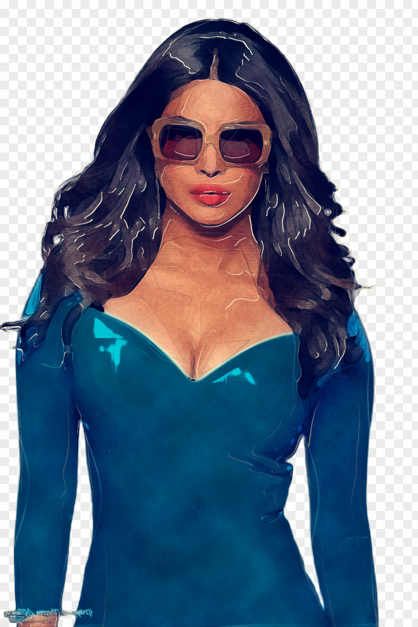 Photo Shoot Lace Wig Sunglasses PNG