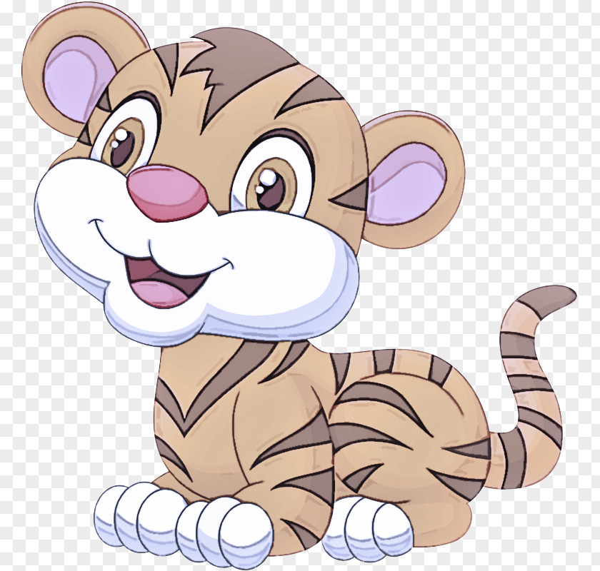 Tail Snout Cartoon Animal Figure Tiger Line PNG