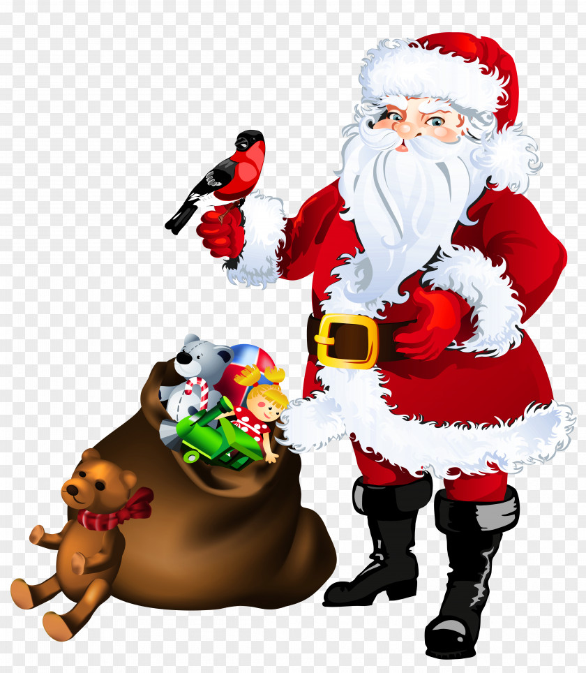 Transparent Santa Claus With Toys Clipart Christmas Ornament Clip Art PNG