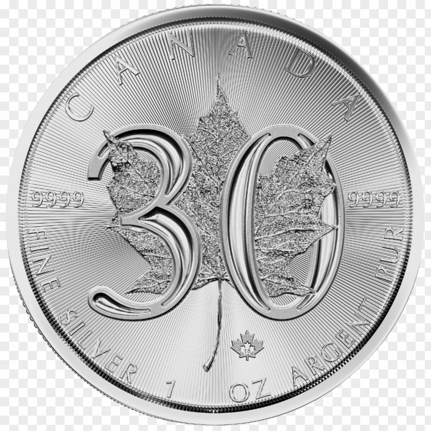 Canada Canadian Silver Maple Leaf Bullion Coin PNG