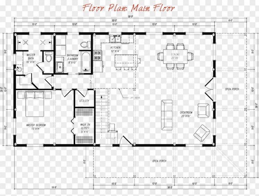 Layout Plan Floor House Barn PNG