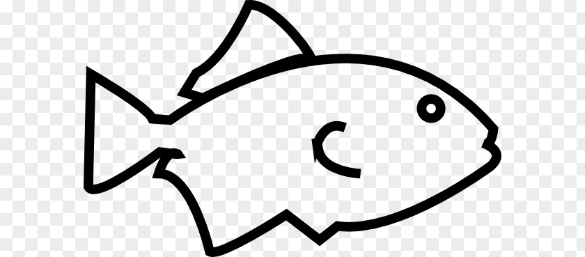 Black Outline Of A Fish As Food Clip Art PNG