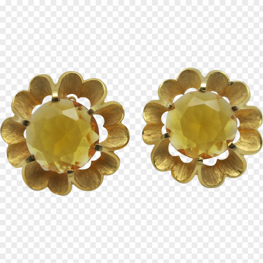 Beautify Earring Gold Patience Solitaire Flower Garden PNG