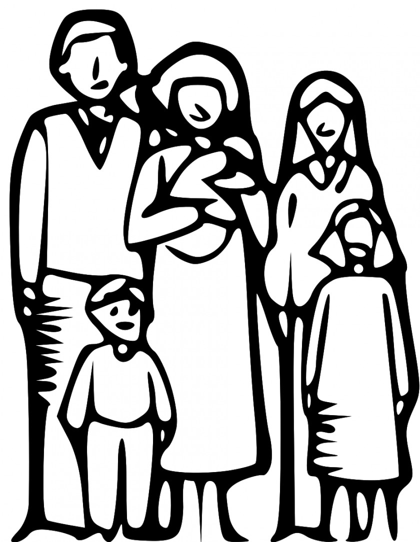 Happy Family Clipart Black And White Clip Art PNG