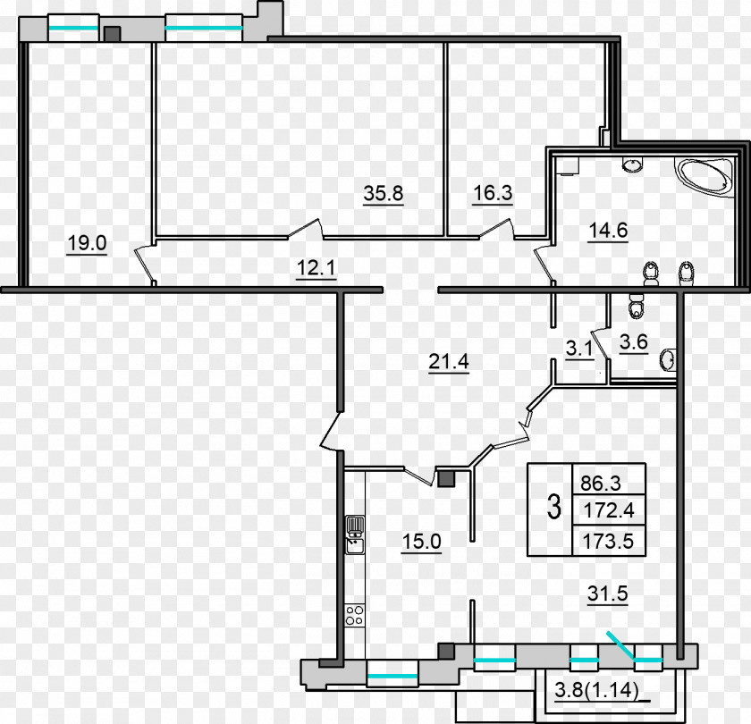 House Floor Plan Nevsky Prospect V Novostroyke Plan-M PNG