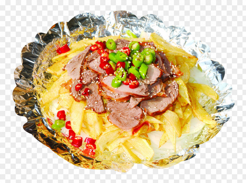 Iron Plate Beef Potato Chips Thai Cuisine Teppanyaki Shuizhu Vegetarian Junk Food PNG