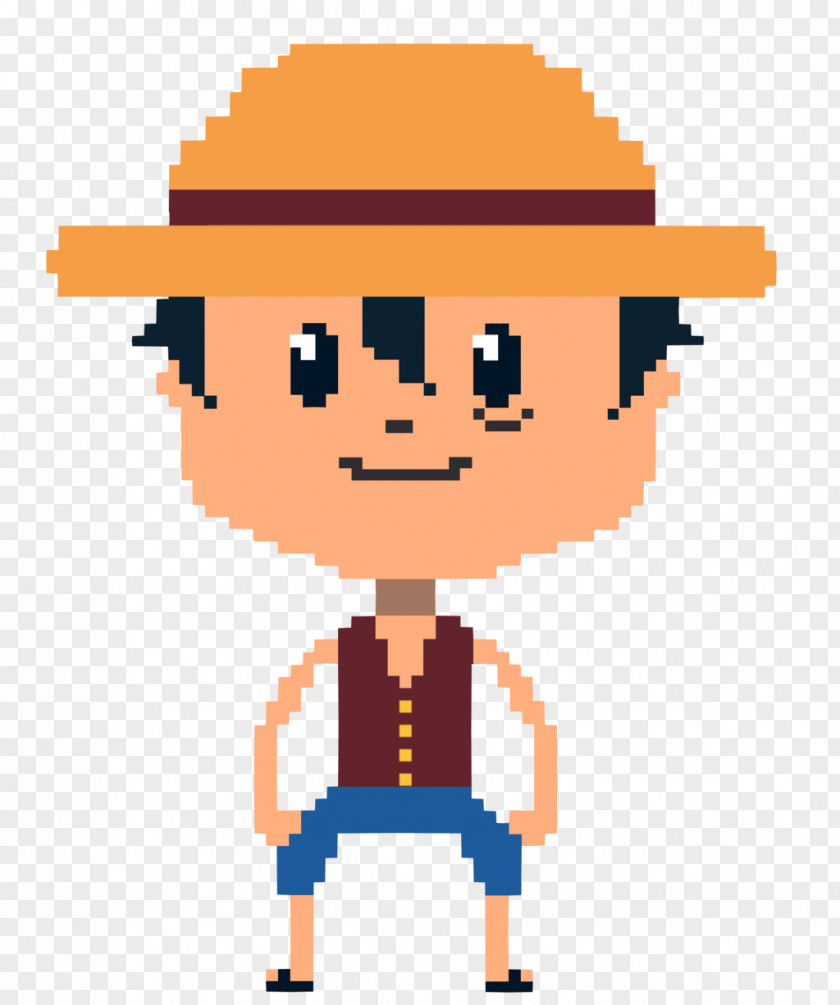 Pixel Art Monkey D. Luffy PNG