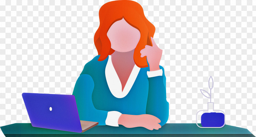 Teacher Woman Table PNG