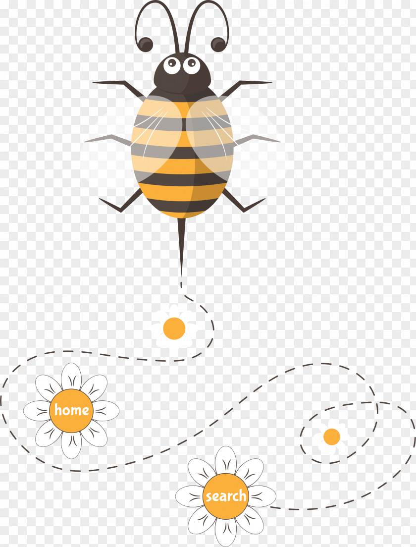Vector Bee Honey Bumblebee Cartoon Clip Art PNG