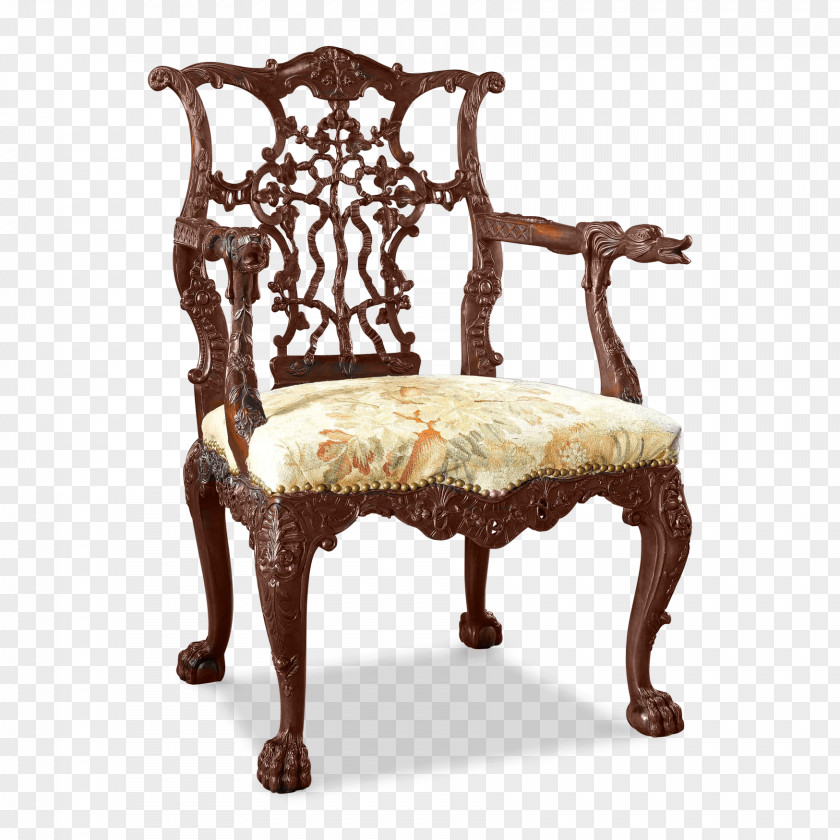 Antique Furniture Table Chair PNG