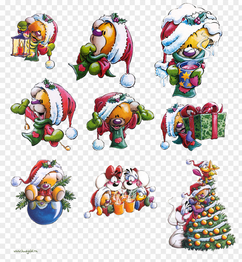 Bear Christmas Ornament Ded Moroz New Year Clip Art PNG