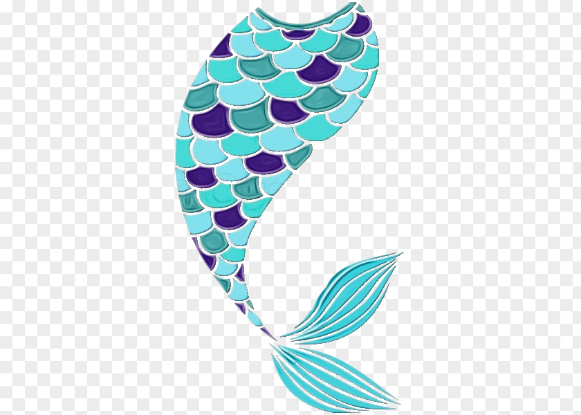 Electric Blue Feather Mermaid Drawing PNG