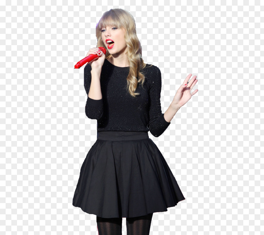 Taylor Swift Smile Little Black Dress Shoulder Sleeve Skirt PNG