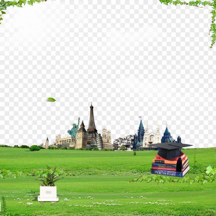 Canadian Study Background Lawn Sky Daytime Green Wallpaper PNG