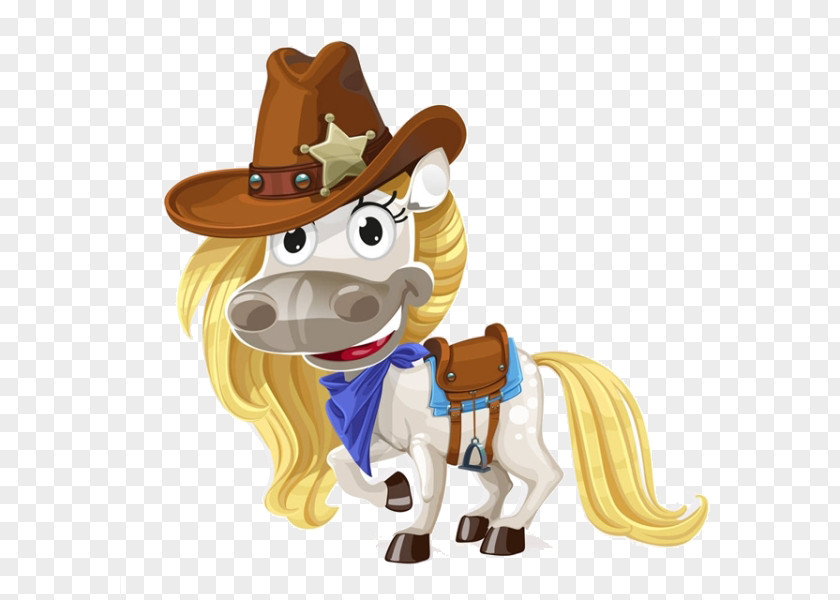 Cartoon Horse Material American Frontier Cowboy Hat Stock Photography PNG