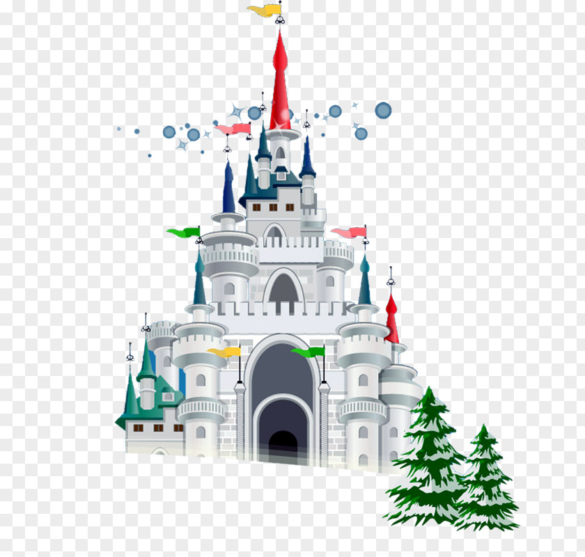 Castle Christmas Illustration PNG