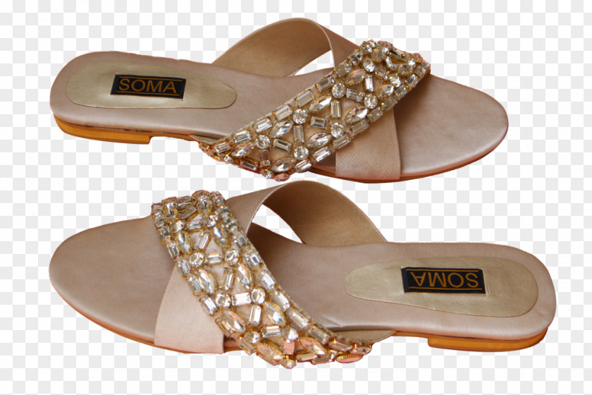 Comfortable Wedding Shoes For Women Golden Flip-flops Product Design Shoe PNG