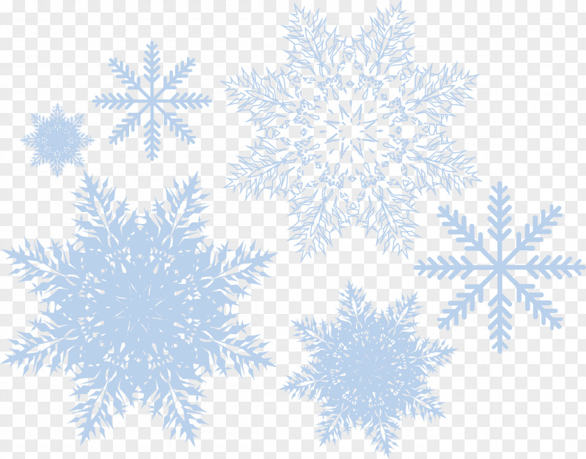 Light Blue Ice Snowflake Vector Material Pattern PNG