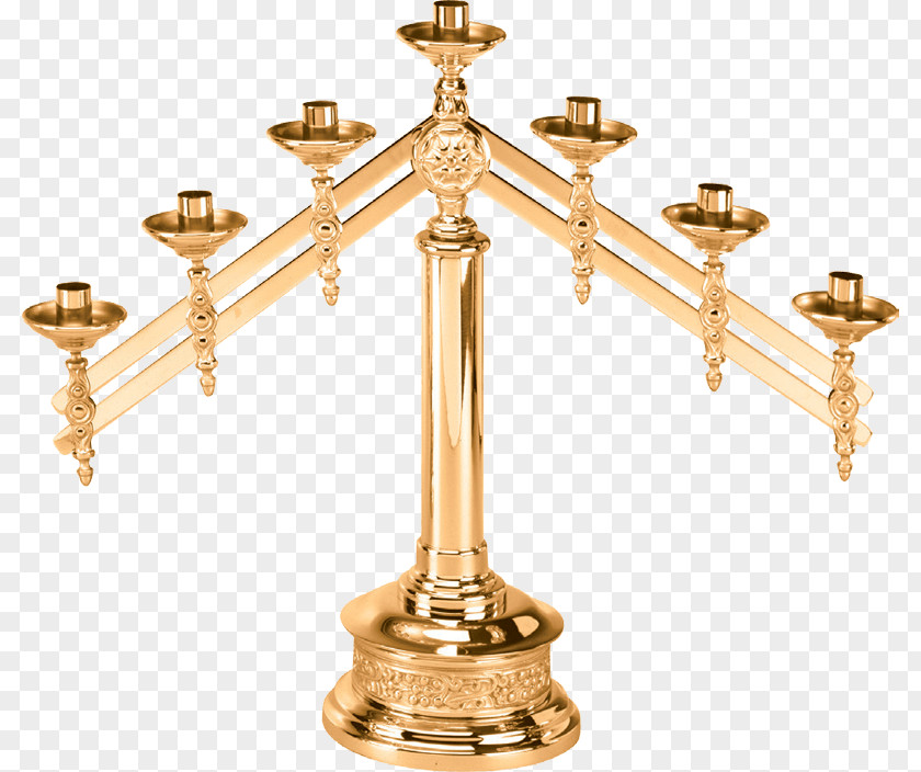 Brass Candelabra Altar 01504 PNG
