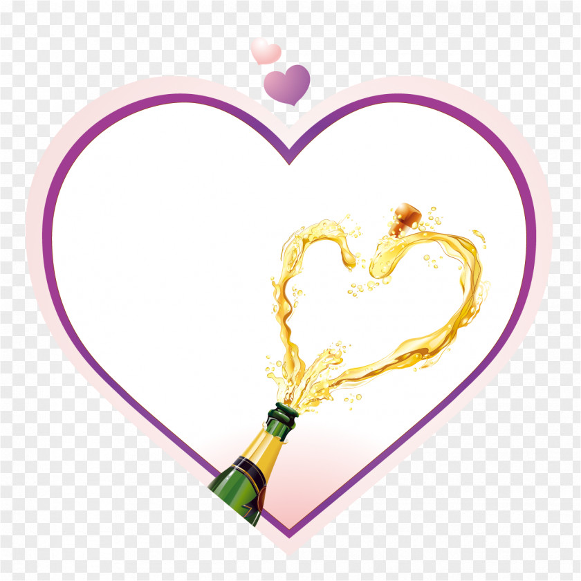 Champagne Euclidean Vector Heart PNG