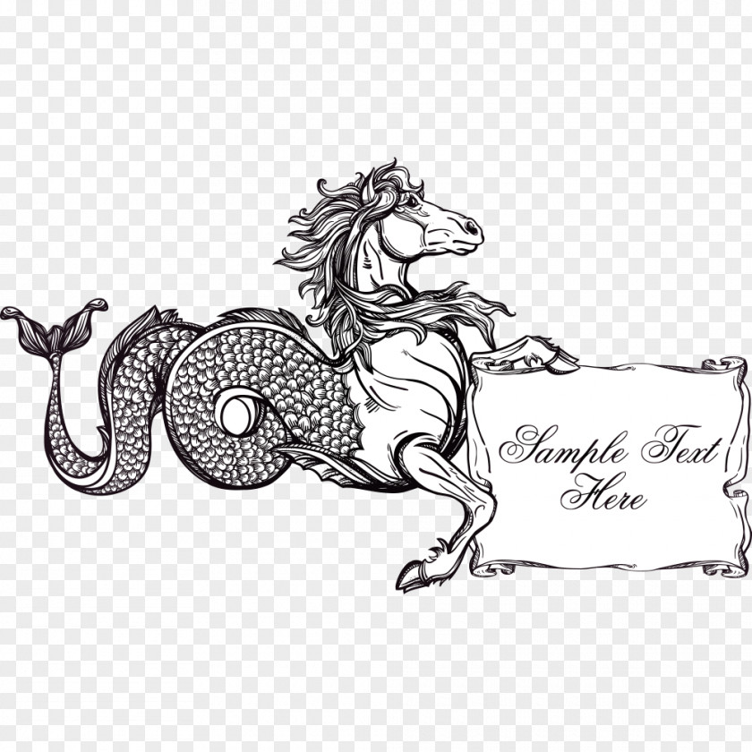 Monster Horse Tail Drawing Hippocampus Kelpie PNG