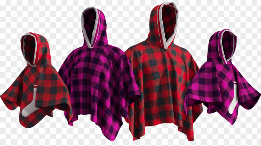 Poncho Outerwear Tartan Pink M RTV PNG