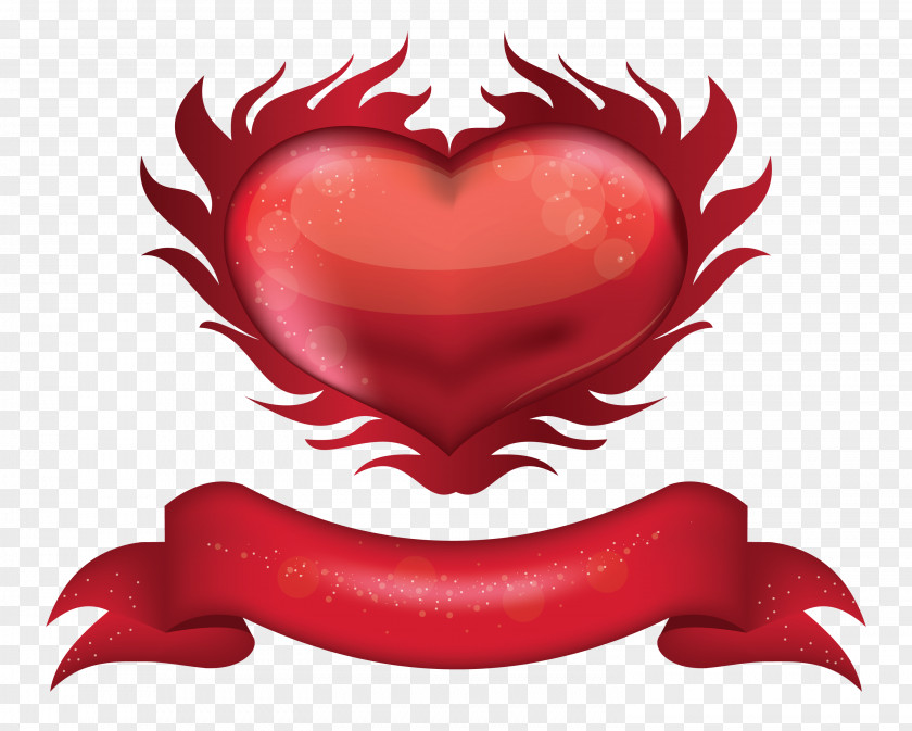 Red Heart With Banner Clipart Picture American Association Cardiovascular Disease PNG