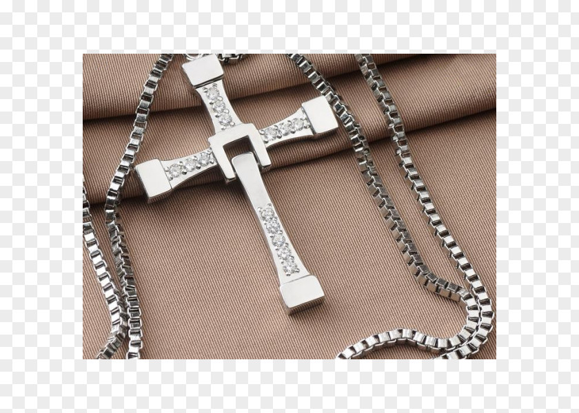 Toretto Dominic The Fast And Furious Sterling Silver Cross Necklace PNG