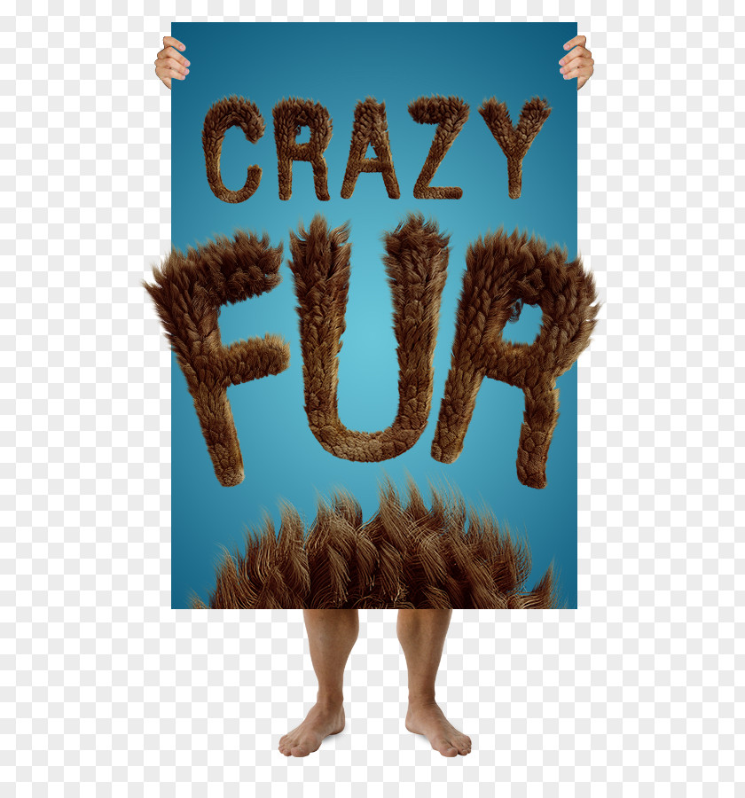 Crazy Fur Poster Typography PNG