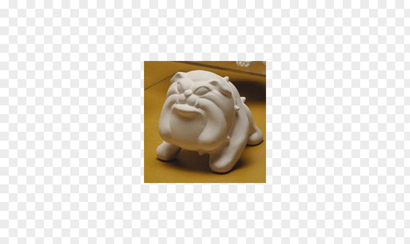 Figurine Porcelain Bisque Bulldog Carving PNG