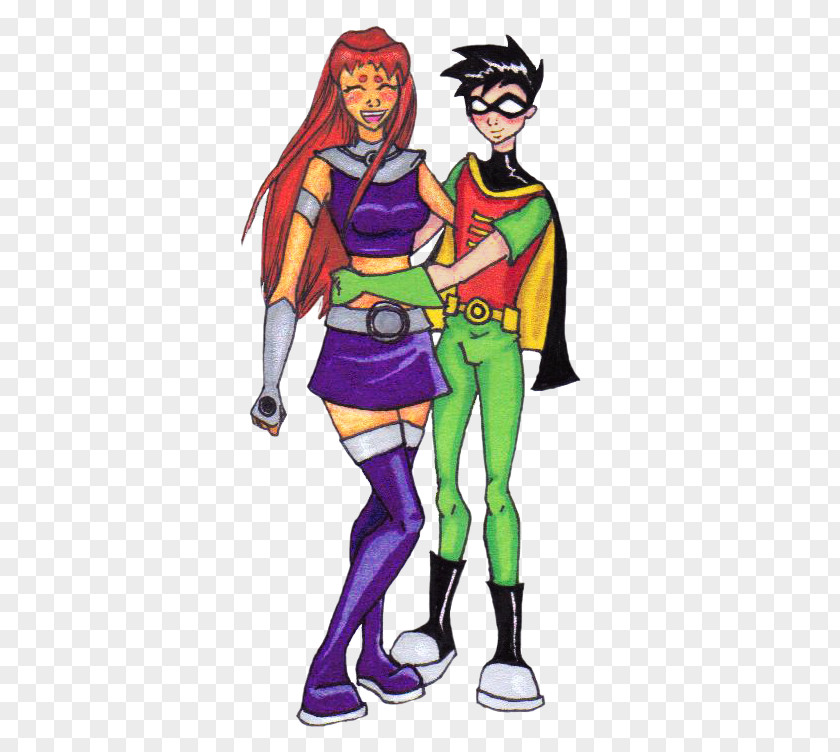 Robin And Starfire Joker Costume Design Legendary Creature Fiction PNG