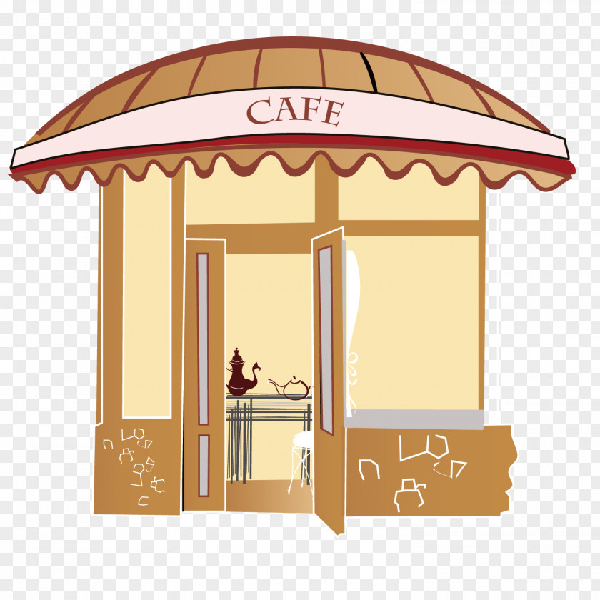 Fine Coffee Shop Paris Illustration PNG