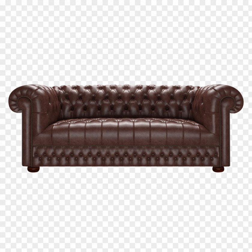 Old English Loveseat Couch Chesterfield Leather Furniture PNG